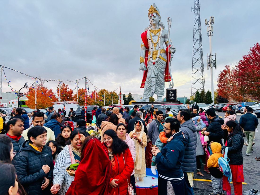 The BAJCCA family at Chhath Puja, Mississauga